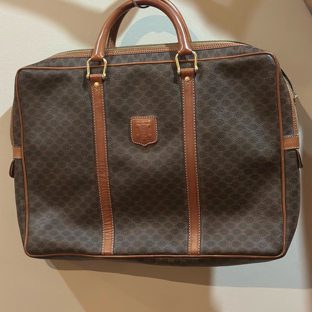 Celine Brown and Tan Men's Briefcase